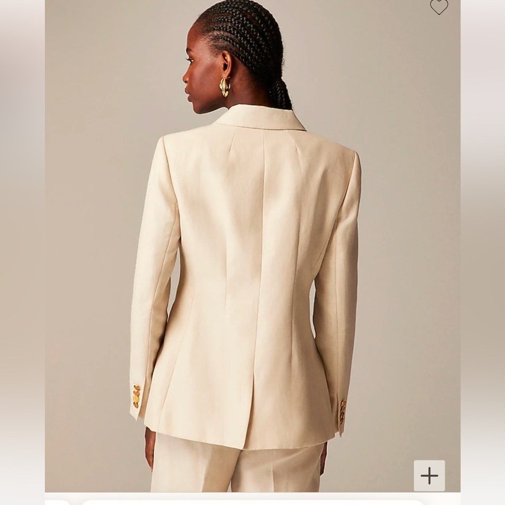 Jcrew Double-breasted blazer & cuffed wide leg pants, herringbone, NWT, size 14 - Picture 4 of 13